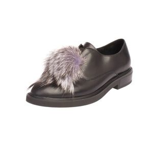 New  Emanuelle Vee leather shoes with real fur pom pom 7